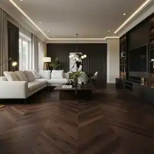 Dark Walnut Herringbone Flooring